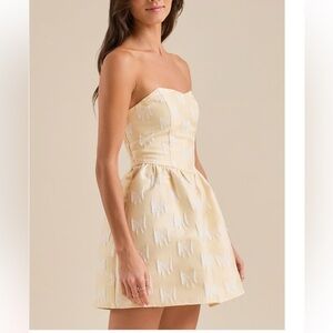 Altar’s State butter yellow dress with white bows